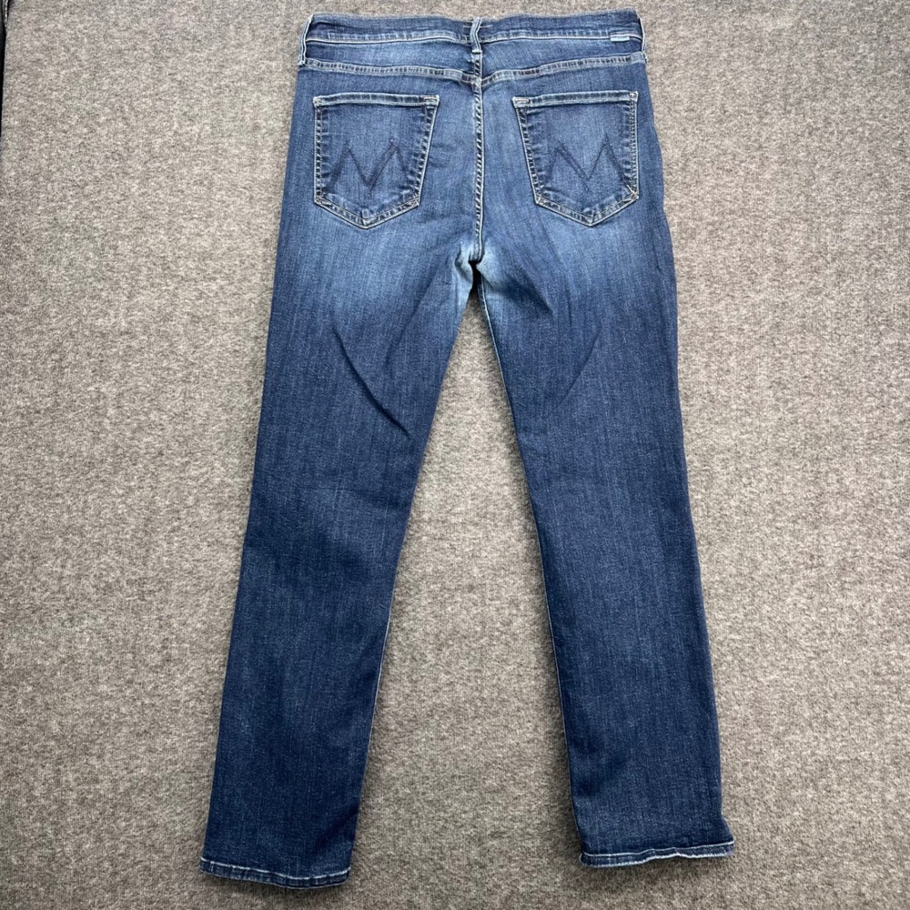 Mother The Mid Rise Dazzler Ankle Jeans On The Edge Blue Straight Leg Size 29 - Picture 6 of 16